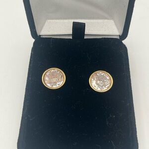 Michael Kors Gold-Tone Clear Crystal Stud Earrings - Women Jewelry